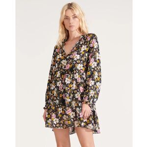 Veronica Beard Danica Floral Tunic Mini Dress Printed Tiered Ruffle XS 266690